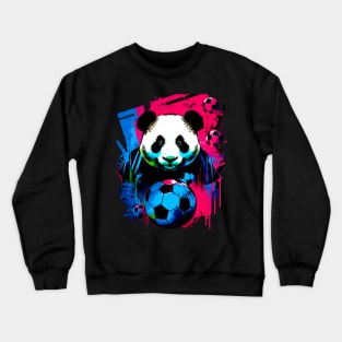 Soccer Panda - Soccer Futball Football - Graphiti Art Graphic Paint Crewneck Sweatshirt